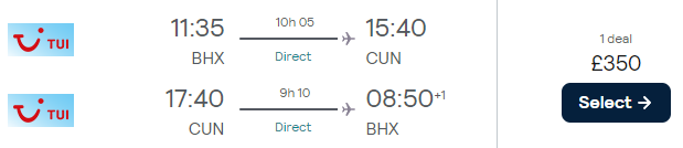 Non-stop flights from the UK to Mexico