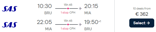 Cheap flights from Brussels to US cities