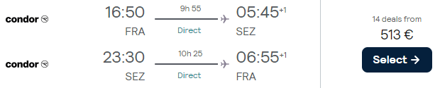 flights from Frankfurt to exotic Seychelles