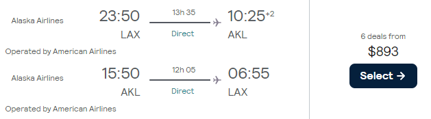 flights from Los Angeles to New Zealand