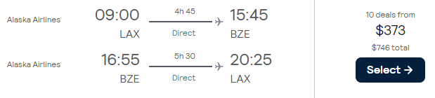 flights from Los Angeles to Belize