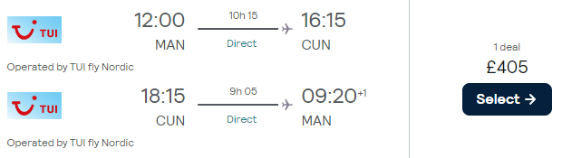 Non-stop flights from the UK to Mexico