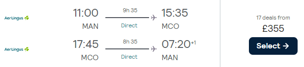 Non-stop flights from Manchester to Florida