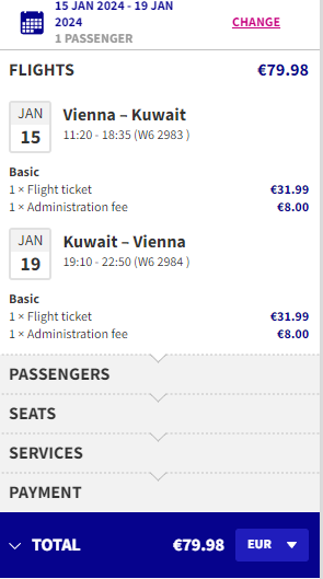 Cheap non-stop flights from Vienna to Kuwait