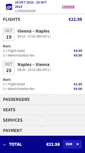 Cheap flights between Vienna & Naples