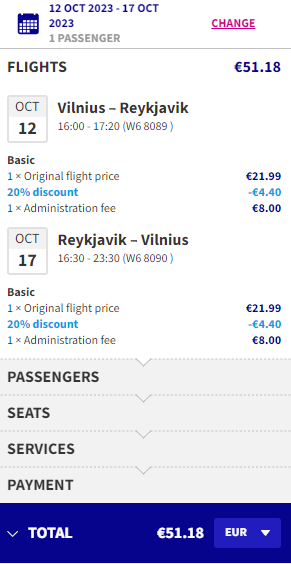 Non-stop flights from Vilnius to Iceland