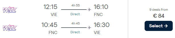 Non-stop flights from Vienna to Madeira